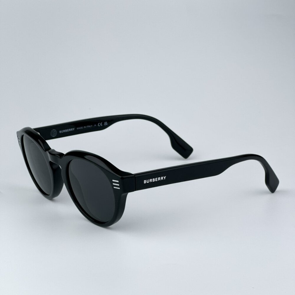 Burberry BE4404 300187 BRAND NEW Sunglasses Black Grey Oval Unisex - Picture 7 of 11